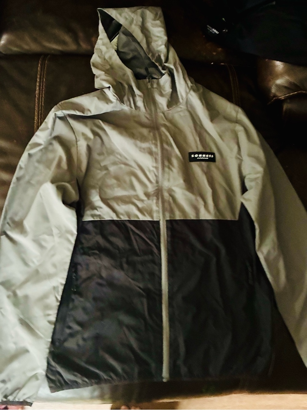 Men's Gray and Black Windbreaker Jacket - Unbranded